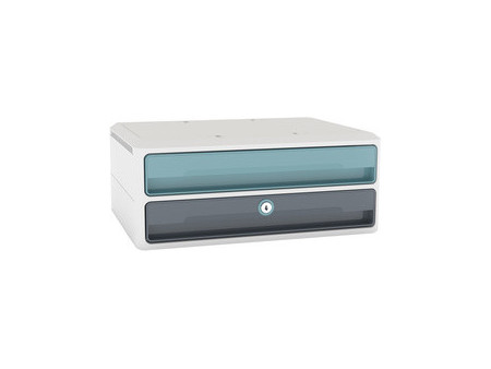 CEP Module de rangement MoovUp SECURE, 2 tiroirs,gris/menthe