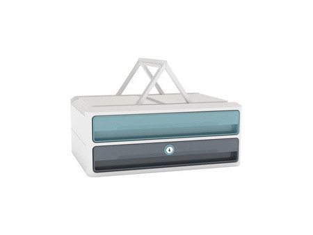 CEP Module de rangement MoovUp SECURE, 2 tiroirs,gris/menthe