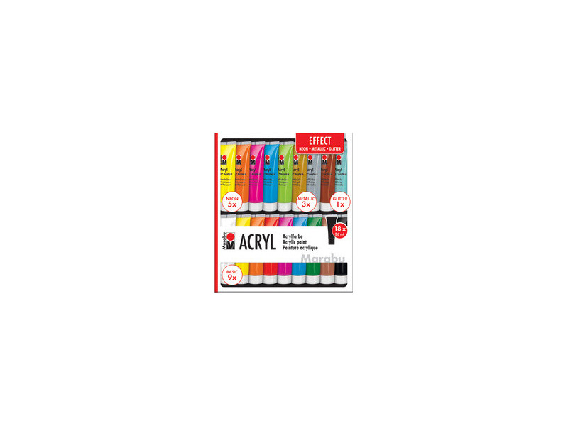 Marabu Set de peinture acrylique 'EFFECT', 18 x 36 ml