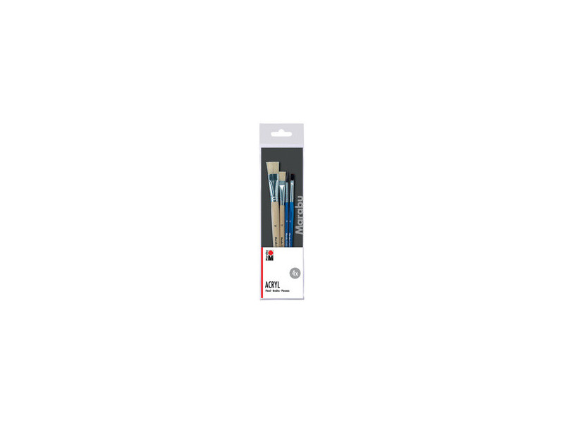 Marabu Set de pinceaux pour l'acrylique Acryl, 4 pièces
