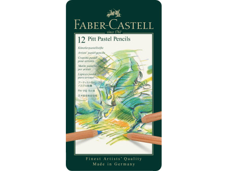 FABER-CASTELL Crayons de couleur PITT PASTELL, étui de 12 en