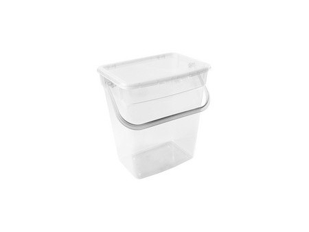 plast team Boîte à lessive, 6 litres, gris transparent