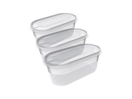 plast team Set de 3 boîtes de congélation Helsinki, 0,8 L