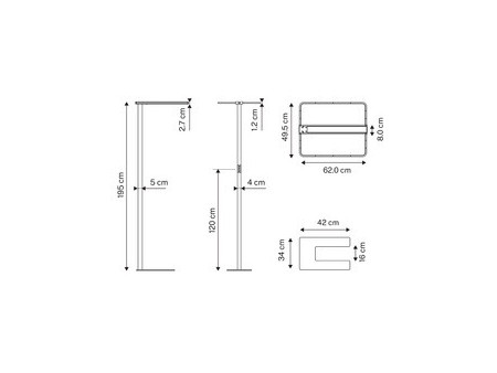 UNiLUX Lampadaire à LED ATLAS, hauteur: 1.950 mm, noir