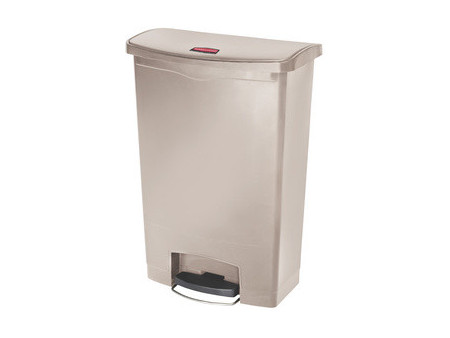Rubbermaid Collecteur à pédale Slim Jim, 90 litres, blanc