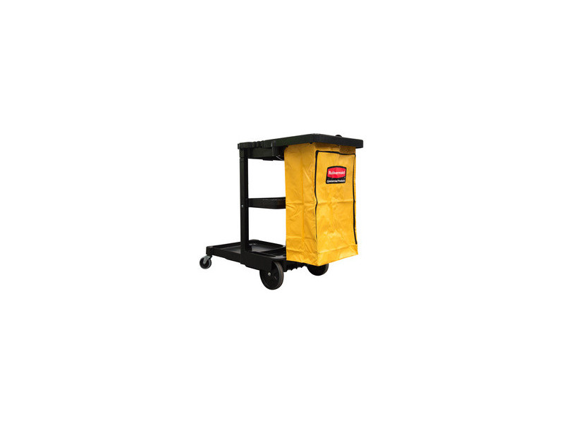 Rubbermaid Chariot de ménage avec sac 1805985, noir