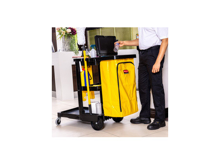 Rubbermaid Chariot de ménage avec sac 1805985, noir