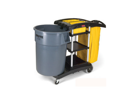 Rubbermaid Chariot de ménage grande capacité FG9T7200, noir