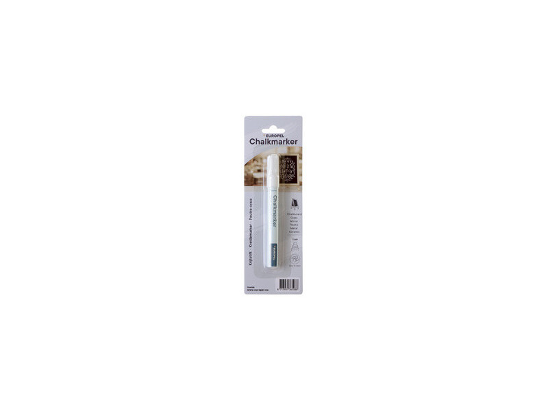 EUROPEL Marqueur craie 6 mm, blister de 1, blanc