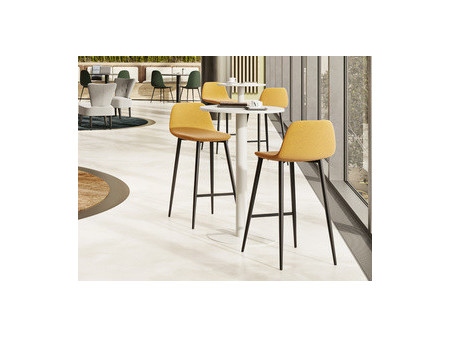 PAPERFLOW Table haute easyDesk, diam. 800 mm, blanc / blanc