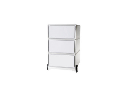 PAPERFLOW Caisson mobile 'easyBox', 3 tiroirs, blanc / hêtre