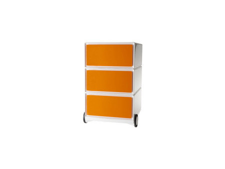 PAPERFLOW Caisson mobile 'easyBox', 3 tiroirs, blanc / hêtre