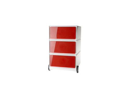PAPERFLOW Caisson mobile 'easyBox', 3 tiroirs, blanc / hêtre