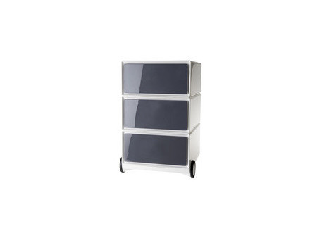 PAPERFLOW Caisson mobile 'easyBox', 3 tiroirs, blanc / hêtre