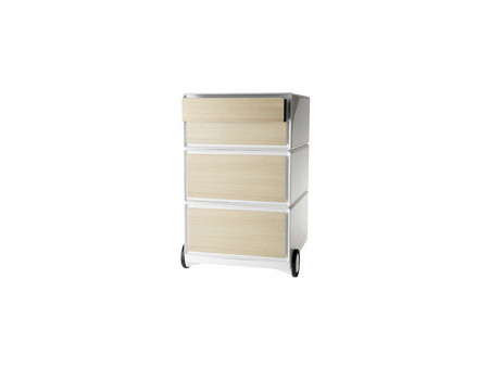PAPERFLOW Caisson mobile 'easyBox', 4 tiroirs, blanc/hêtre