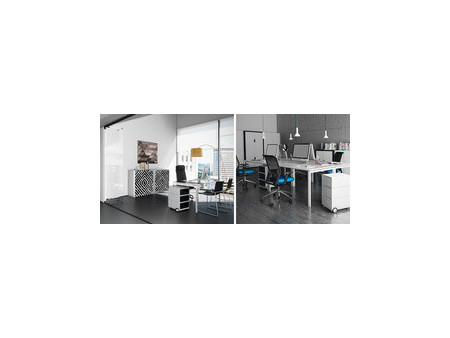PAPERFLOW Caisson mobile 'easyBox', 4 tiroirs, blanc/hêtre