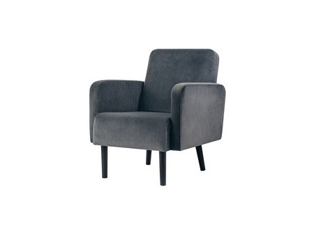PAPERFLOW Fauteuil LISBOA, habillage en velours, gris