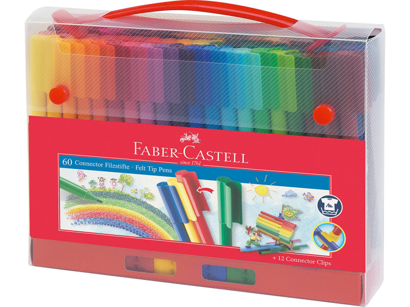 FABER-CASTELL Stylo feutre CONNECTOR PEN, coffret de 60