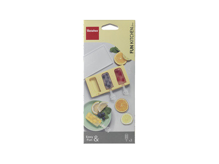metaltex Moule à glace Fun Kitchen, pour 3 glaces, silicone