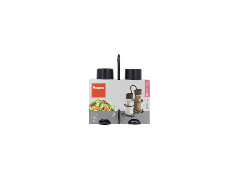 metaltex Ménagère sel & poivre Spice Line, 3 pièces
