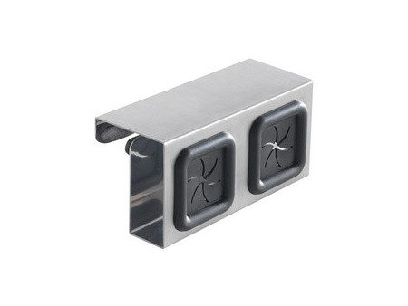 metaltex Accroche-torchon double, à suspendre, argent/noir