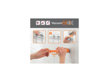 metaltex Fixation VacuumFix, set de crochets, chrome