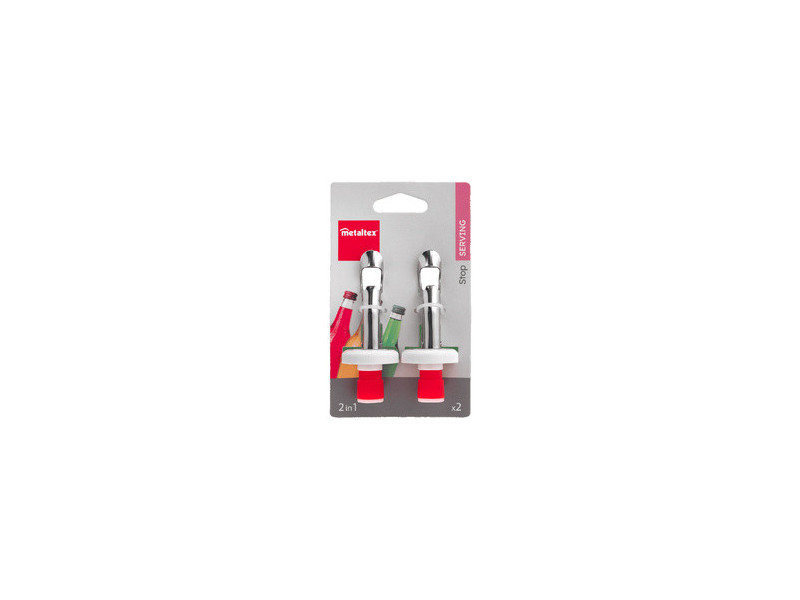 metaltex Bouchon à levier, inox, set de 2