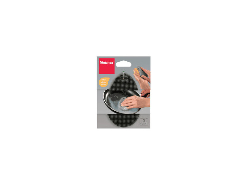 metaltex Éponge en silicone, ovale, gris