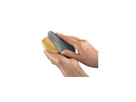 metaltex Éponge en silicone, ovale, gris