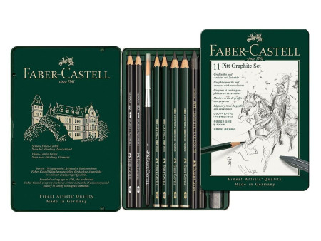 FABER-CASTELL Kit PITT GRAPHITE petit, étui de 9 pièces