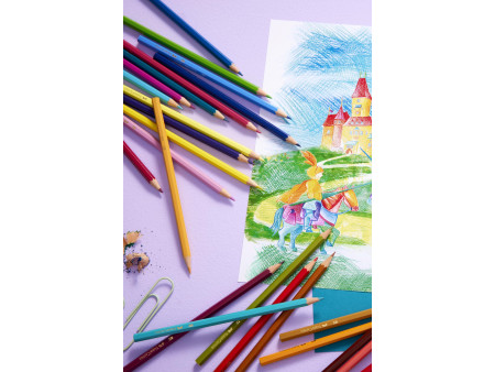 FABER-CASTELL Crayons de couleur hexagonaux CASTLE, étui en