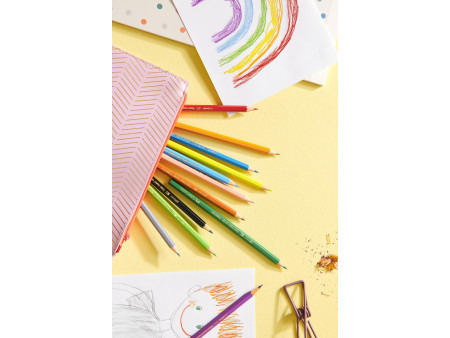 FABER-CASTELL Crayons de couleur hexagonaux CASTLE, étui en
