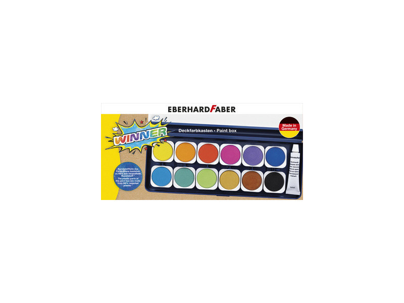 EBERHARD FABER Boîte de peinture WINNER, 12 couleurs