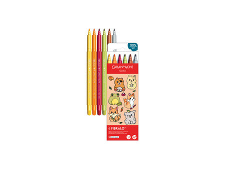 CARAN D'ACHE Feutre FIBRALO KAWAII Animals, set de 6