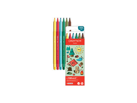 CARAN D'ACHE Feutre FIBRALO KAWAII Animals, set de 6