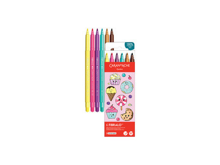 CARAN D'ACHE Feutre FIBRALO KAWAII Animals, set de 6