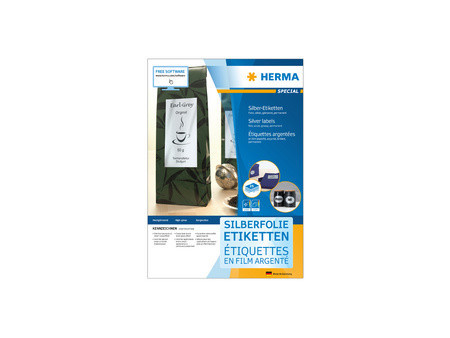 HERMA Étiquette film SPECIAL, 210 x 297 mm, argent