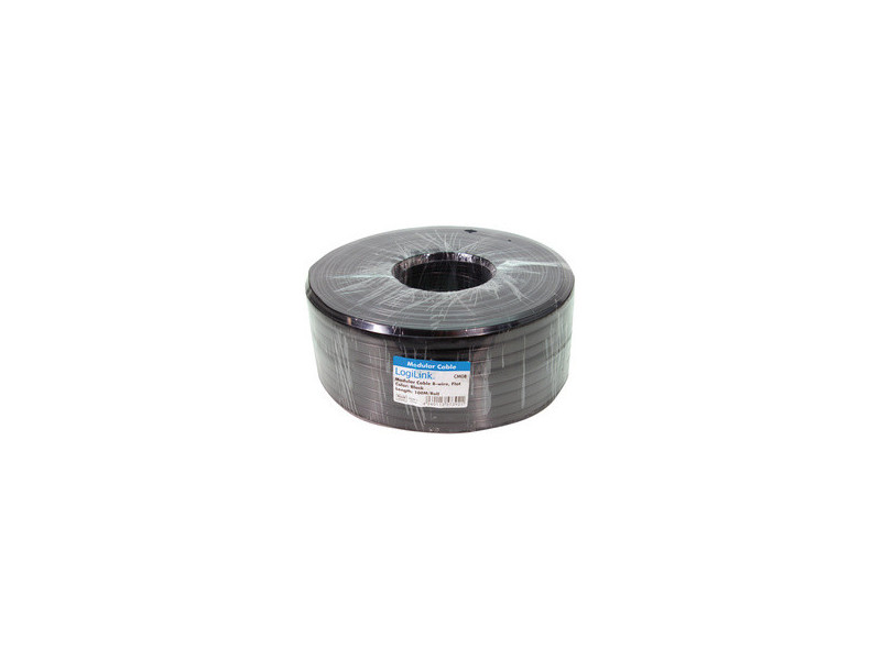LogiLink Câble téléphonique, 100 m, 4 fils, plat, noir