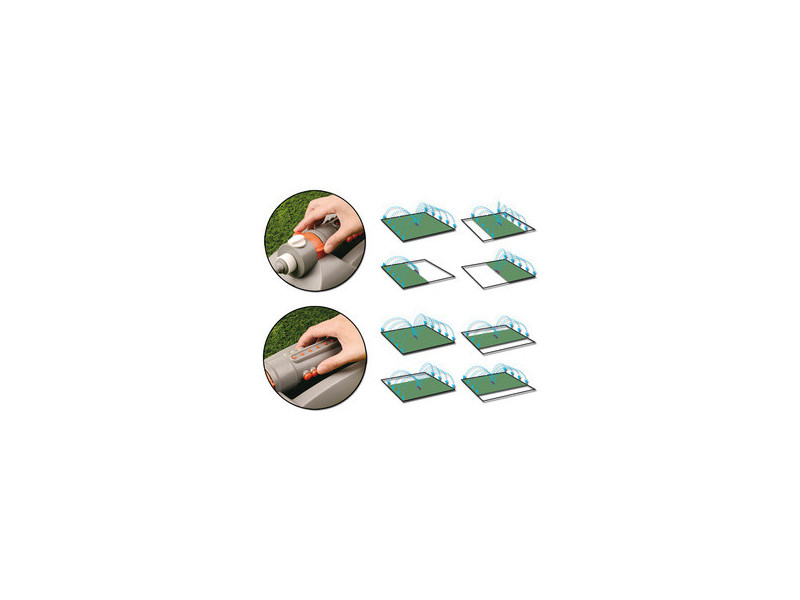 Bradas Arroseur oscillant WHITE LINE, 18 buses, gris/orange