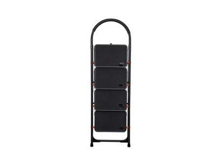 Bradas Escabeau pliable en acier, 3 niveaux, noir
