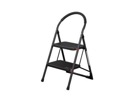 Bradas Escabeau pliable en acier, 3 niveaux, noir