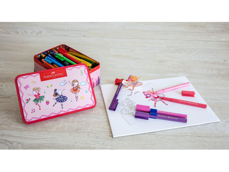 FABER-CASTELL Feutres CONNECTOR PEN, boîte ballerine de 33