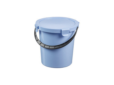 plast team Seau à cueillette avec couvercle, 5 L, gris foncé