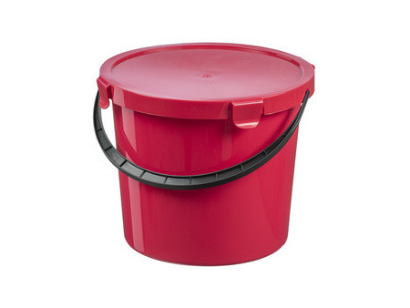 plast team Seau à cueillette avec couvercle,10 L, gris foncé