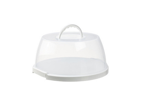 plast team Plat & cloche à gâteau, rond, transparent/blanc