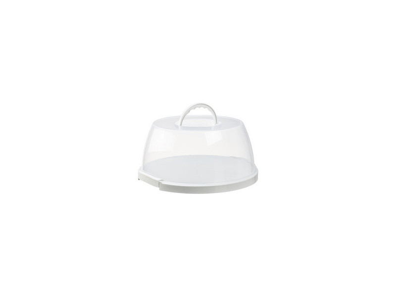 plast team Plat & cloche à gâteau, rond, transparent/blanc