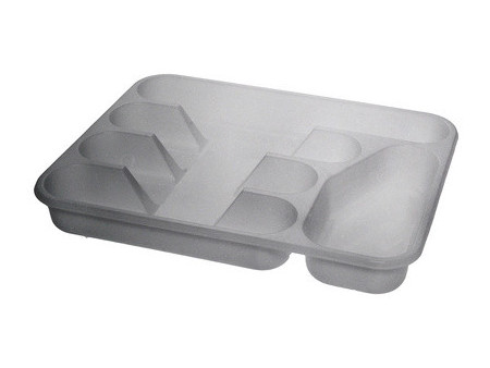 plast team Range-couverts, 5 compartiments, blanc