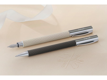 FABER-CASTELL Stylo à bille Ambition OpArt White Sand