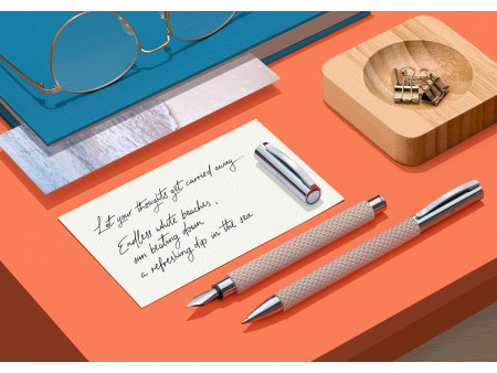 FABER-CASTELL Stylo à bille Ambition OpArt White Sand