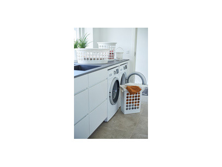 plast team Panier à linge SPRINGFIELD, 25 litres, rond,blanc